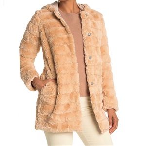 Kendall & Kylie Reversible Hooded Faux Fur Jacket